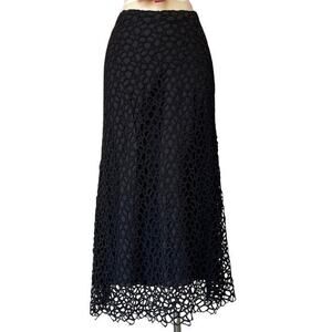 Lafayette 148 long skirt‎ size 6 elegant black netted lace uplevel whimsigoth